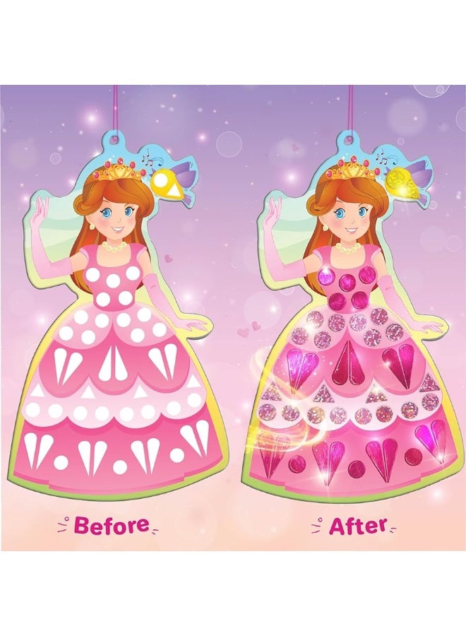 Imagimake Mirror Mosaic Princess & Unicorn Kids Art Set | DIY Craft Kit | Foil Stickers for Kids | Birthday Gift for Girls and Boys Ages 3,4,5,6,7,8 | Kids Travel Activities - Image 4