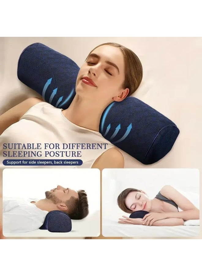 NIBEMINENT 1pc Ergonomic Memory Foam Cervical Neck Support Pillow ，Magnet pillow， Compressible for Instant Comfort & Rest, Ideal for Travel & Home Use, Polyester Cover  - Image 1