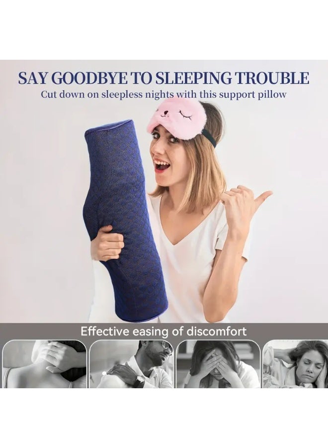 NIBEMINENT 1pc Ergonomic Memory Foam Cervical Neck Support Pillow ，Magnet pillow， Compressible for Instant Comfort & Rest, Ideal for Travel & Home Use, Polyester Cover  - Image 4
