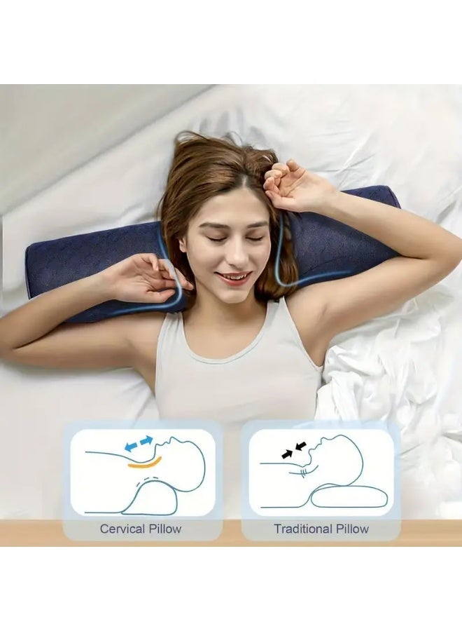 NIBEMINENT 1pc Ergonomic Memory Foam Cervical Neck Support Pillow ，Magnet pillow， Compressible for Instant Comfort & Rest, Ideal for Travel & Home Use, Polyester Cover  - Image 3