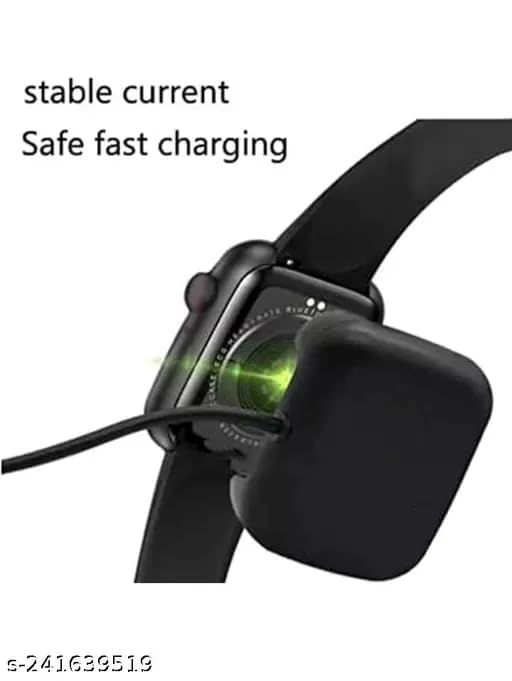 SKYCELL Magnetic Watch Charging Holder 2 Pin Cable Compatible for T55 / T500 Watch Cable,T55,T500 Charger 4Mm Adapter Length 20 Cm For Smartwatch (Square Charger),Black - Image 2