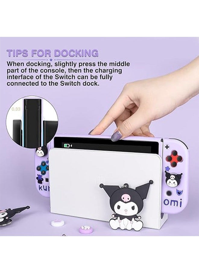 Colorskin - Nintendo Switch-NS Protective Case Split Design TPU Protective Soft Cover Kuromi Shock-Absorbing and Scratch Resistant Shell Accessories（Purple） - Image 1