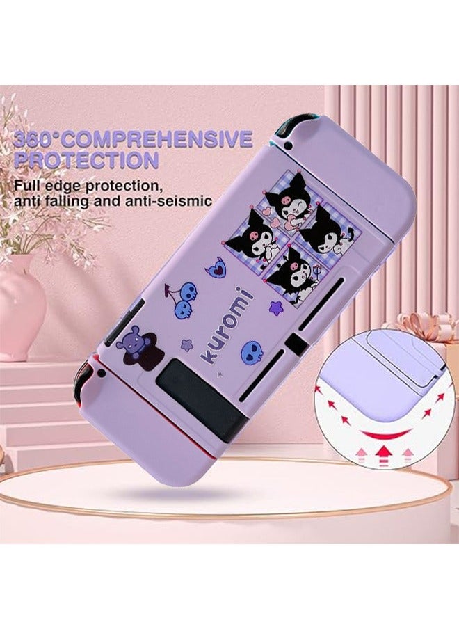 Colorskin - Nintendo Switch-NS Protective Case Split Design TPU Protective Soft Cover Kuromi Shock-Absorbing and Scratch Resistant Shell Accessories（Purple） - Image 1