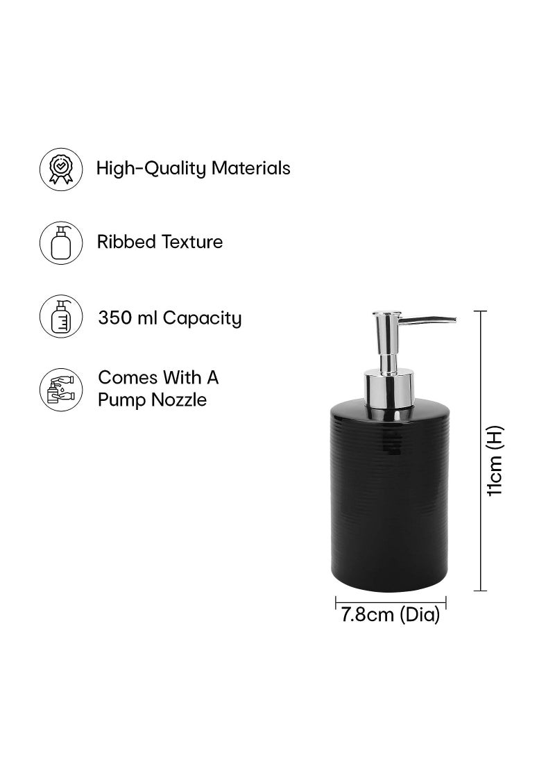 Liquid Soap Dispenser Stoneware Bathroom Sanitizer, Lotion, Shampoo  Ceramic Handwash Bottle for Kitchen   Soap   for Wash Basin Bathroom Accessories  Black   350 ml - Image 2