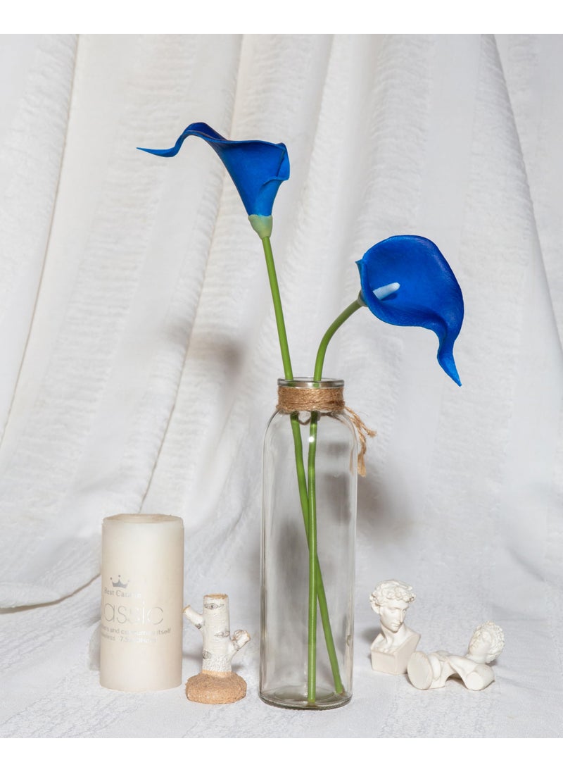 DuHouse DuHouse 20Pcs Artificial Calla Lily Flower Real Touch Latex Flowers for DIY Wedding Bouquet Party Home Decor (Klein Blue)  - Image 3