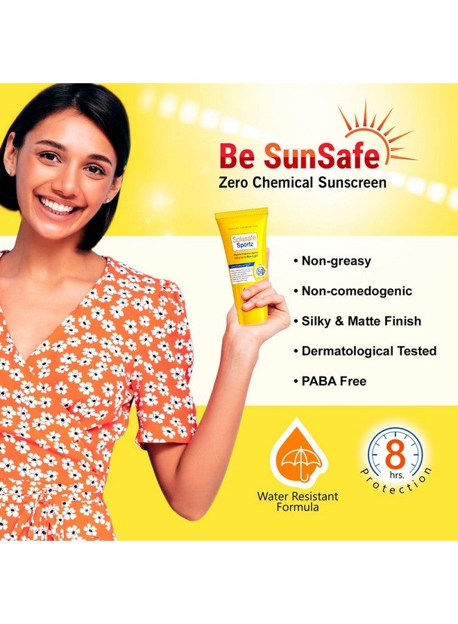 Regaliz Sunscreen For All Skin Type Sportz Physical (Zero Chemical) Sunscreen For Skin Type Gel: Advanced Spf 50+ Protection Against Uv, Blue Light And Pollution - Image 3