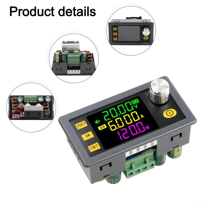 120W محول CNC DC DC قابل للتعديل خطوة لأعلى ولأسفل 0-36V 0-6A شاشة LCD شحن بالطاقة الشمسية MPPT - Image 5