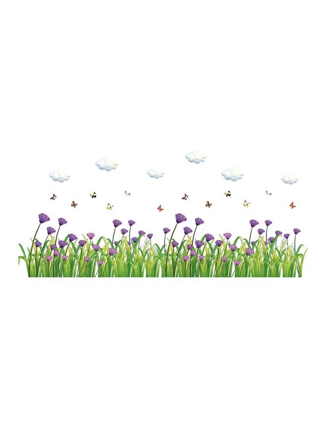 NIBEMINENT Butterfly Flowers And Grass Printed Wallpaper Multicolour 50x70cm - Image 1