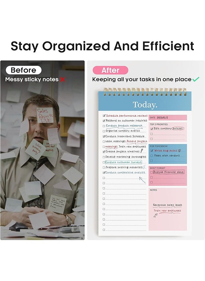 Generic - To Do List Notebook for Work with 52 Sheets, Undated Daily Planner Perfect for Daily Tasks and Goal Setting, To Do List Notepad Suitable for Office, Home and School - Image 1