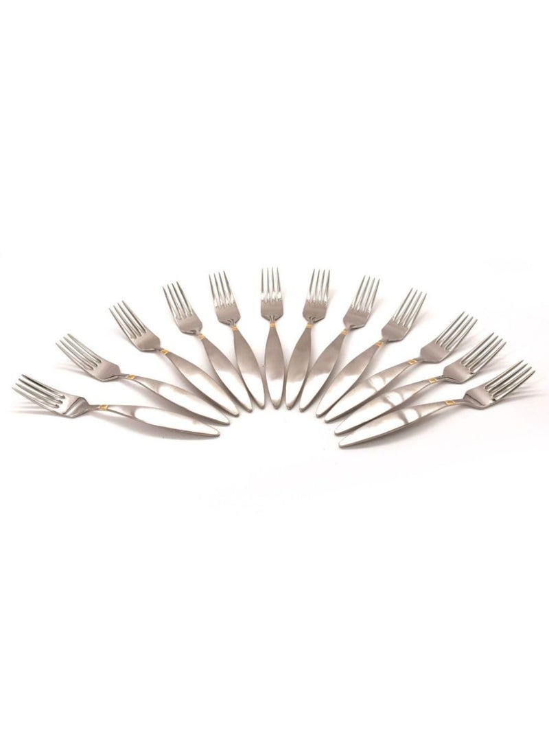LTR Kalia 072200215 Stainless Steel Table Forks 12-Pieces Set  Silver Silver Cake Forks Appetizer Fork  Pastry Forks Home  Wedding  Party  Caf   Restaurant Gift - Image 4