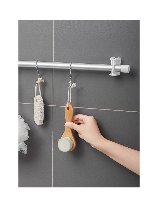 Self Adhesive Rotating Ring Curtain Rod Brackets, No Drilling, Adjustable Curtain Rod Holders for Kitchen, Bathroom, Hotel, 8Pcs (Clear) - Image 3