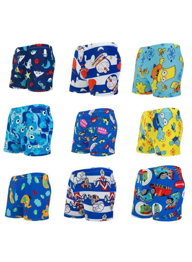 Loquat Children's Swimming Trunks Boys' Boxer Comfortable Breathable Cute Cartoon 4-10 Years Old Baby Shorts Hot Spring Swimming Trunks-Color:Children's Swimming Trunks 【mixed Color Hair】】- - Image 1