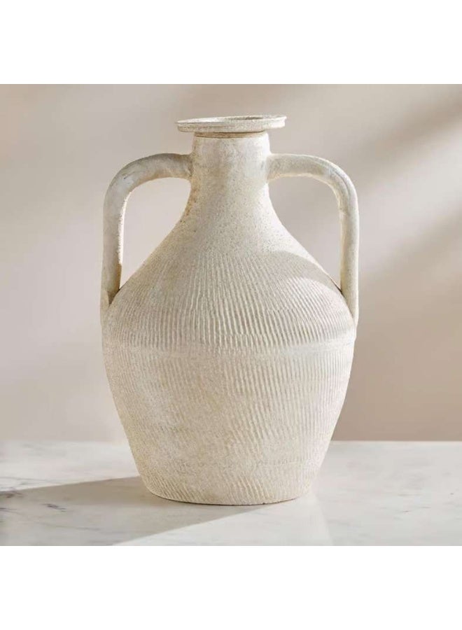 Pan Home Beige Ceramic Vase With Two Handles - Image 4