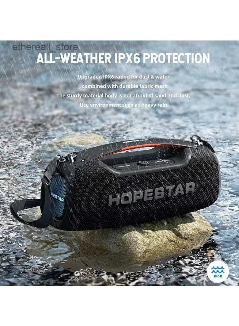 HOPESTAR A60 100W Portable Bluetooth Speaker with Colorful LED Lights – Built-in Shoulder Strap and 8-Hour Battery Life – Powerful Wireless Sound for Outdoor, Party, and Travel - Image 4