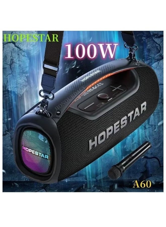 HOPESTAR A60 100W Portable Bluetooth Speaker with Colorful LED Lights – Built-in Shoulder Strap and 8-Hour Battery Life – Powerful Wireless Sound for Outdoor, Party, and Travel - Image 2