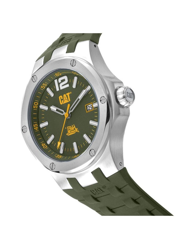 CATERPILLAR ساعة رجال CAT Navigo A9.141.23.333 بسوار سيليكون وقرص أخضر - Image 5