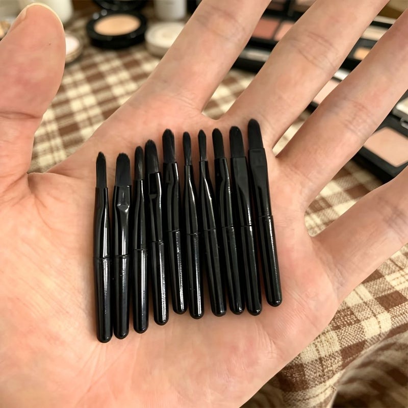 طقم فرش شفاه أسود من برينسيس روز مكون من 20 قطعة، فرش شفاه صغيرة محمولة للاستخدام أثناء التنقل، فرش لمزج أحمر الشفاه وأقلام التغطية بشعيرات ناعمة. - Image 5