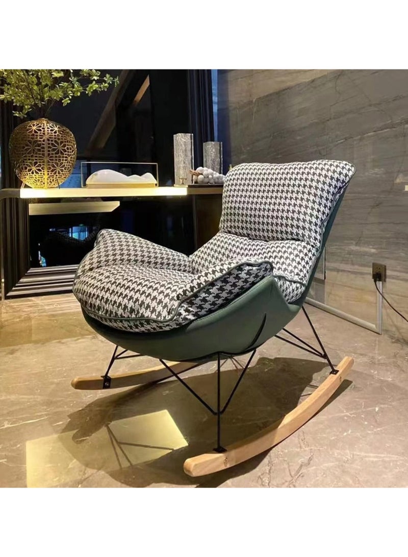 TOMSHOO كرسي هزاز مع وسادة مبطنة، كرسي هزاز حديث، كرسي هزاز من القماش، كرسي استرخاء مريح وكرسي أريكة كسول للصالة وغرفة المعيشة وغرفة النوم والحديقة (رمادي) - Image 2