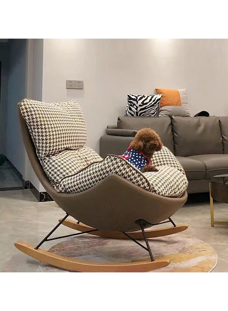 TOMSHOO كرسي هزاز مع وسادة مبطنة، كرسي هزاز حديث، كرسي هزاز من القماش، كرسي استرخاء مريح وكرسي أريكة كسول للصالة وغرفة المعيشة وغرفة النوم والحديقة (رمادي) - Image 3