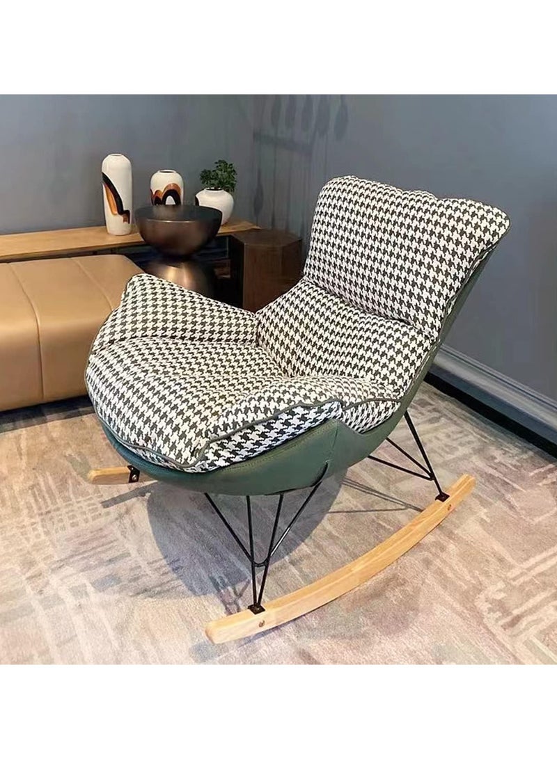 TOMSHOO كرسي هزاز مع وسادة مبطنة، كرسي هزاز حديث، كرسي هزاز من القماش، كرسي استرخاء مريح وكرسي أريكة كسول للصالة وغرفة المعيشة وغرفة النوم والحديقة (رمادي) - Image 5