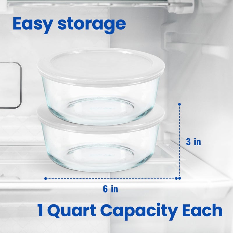 Ultimate Ultimate Yogurt Containers 2 Pack - Make More Yogurt with 1-Quart Glass Containers (4 Cup) - Perfect for Food Storage & Meal Prep - 100% BPA free & Oven Safe Round Bowl Set with Lids  - Image 4