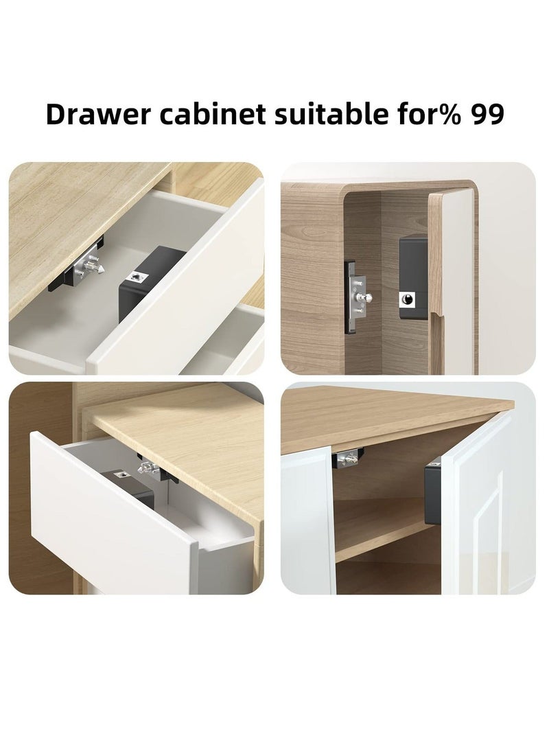 Electronic Cabinet Lock Kid Hidden Drawer Locks for Children Hidden DIY Cabinet Lock with Slide Latch Lock for Double Door Cabinet Drawer Wooden Cupboard  - Image 3