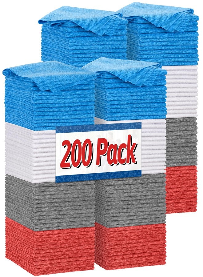 FIXSMITH Shop Towels, Microfiber Cleaning Cloth Bulk, 200 Pack Microfiber Towels for Cars, All-Purpose Absorbent Cleaning Rags, Dust Cloth for Automotive, Mechanic, Garage, Bar, 11.5 x 11.5 inch - Image 1