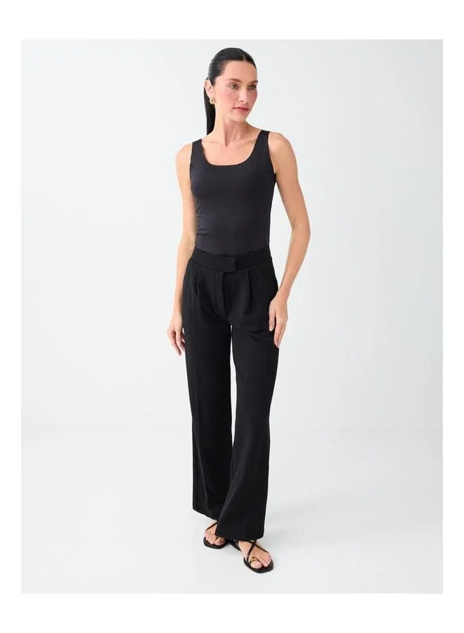 Jimmy Key Black Straight Cut Regular Leg Normal Waist Pants.