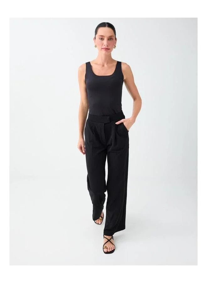 Jimmy Key Black Straight Cut Regular Leg Normal Waist Pants.