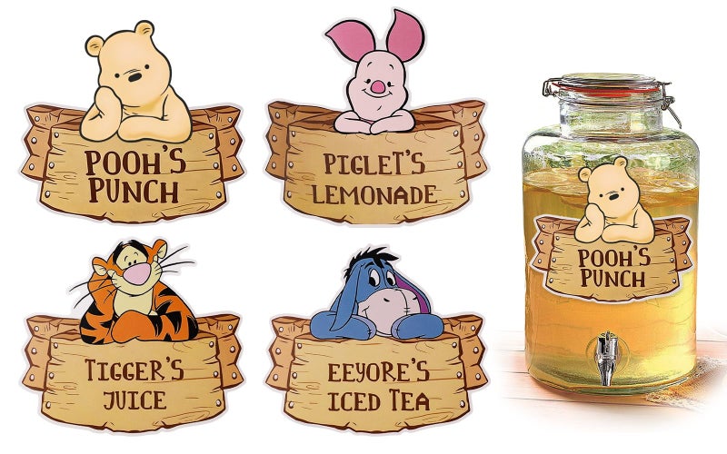 MEMOVAN Winnie Party Drink Label for The Pooh Baby Shower Decorations Winnie Food Labels Food Signs Winnie Centerpieces Sticks for Winnie Birthday Party - Image 2