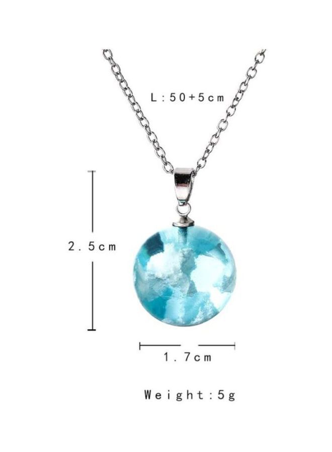 Resin Round Ball Moon Pendant Necklace