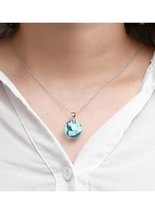Resin Round Ball Moon Pendant Necklace