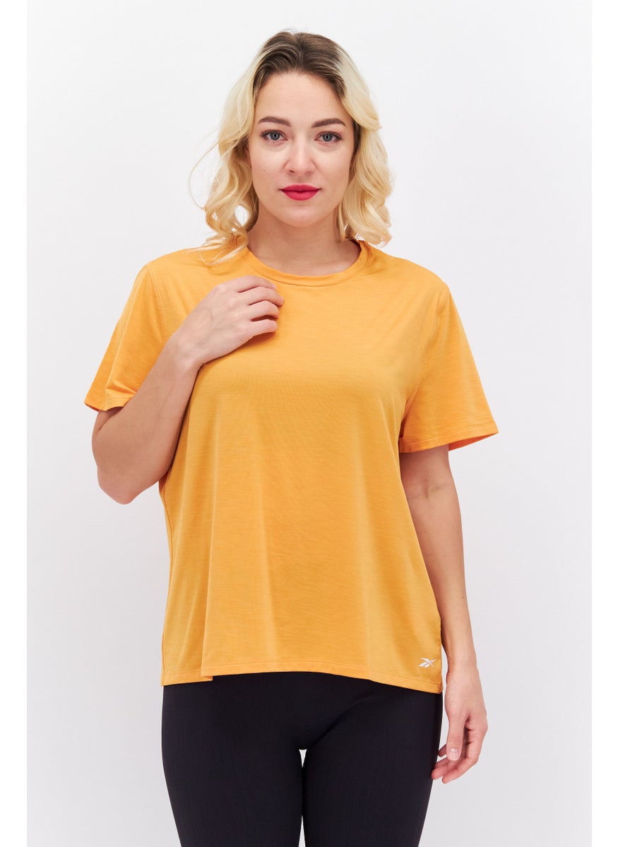 Reebok Women Sportswear Fit Short Sleeve Training T-Shirt, Orange  - Image 1