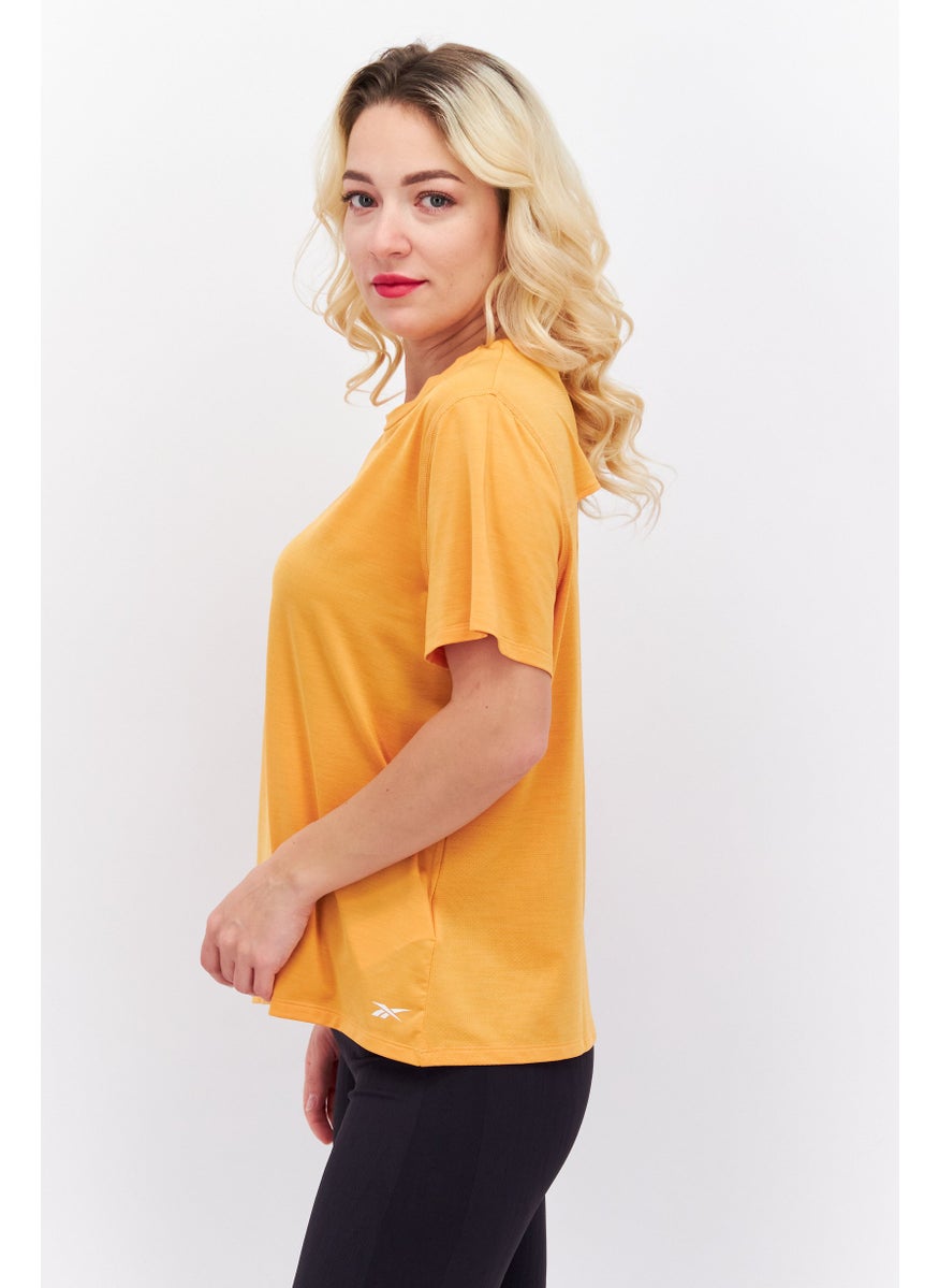Reebok Women Sportswear Fit Short Sleeve Training T-Shirt, Orange  - Image 4