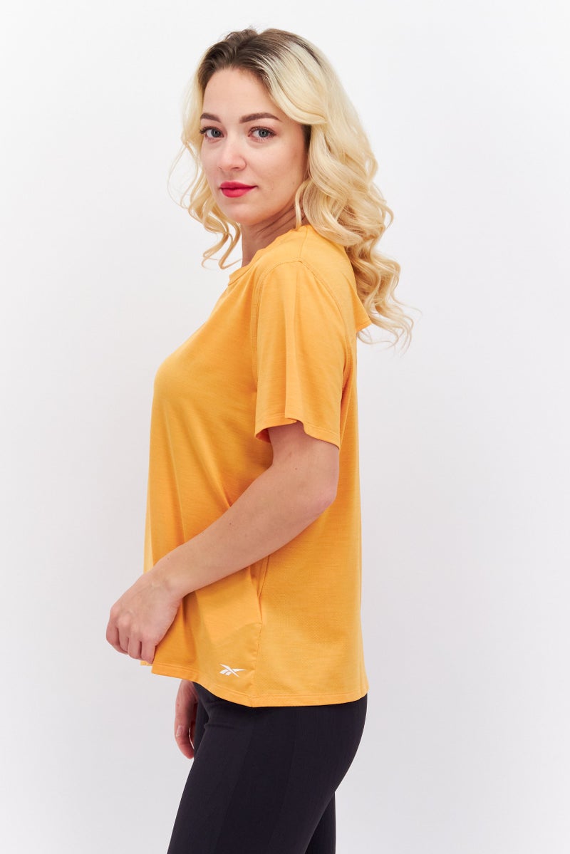 Reebok Women Sportswear Fit Short Sleeve Training T-Shirt, Orange - Image 4