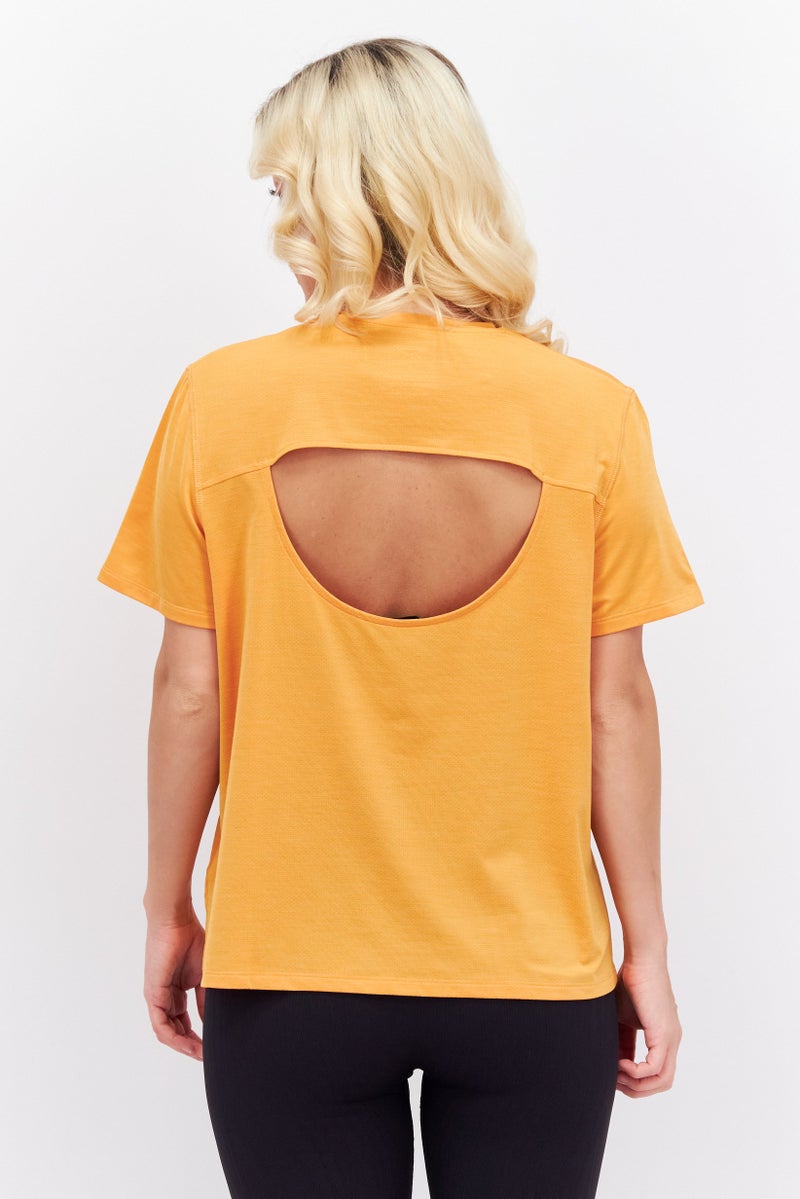 Reebok Women Sportswear Fit Short Sleeve Training T-Shirt, Orange - Image 2