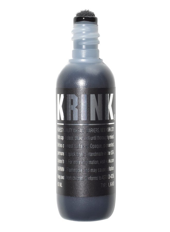 Krink K-60 Black Paint Marker - Vibrant and Opaque Fine Art Graffiti Markers for Canvas Metal Glass Paper and More - Alcohol-Based Permanent Graffiti Mop Paint Marker for Lasting Tags - Image 1