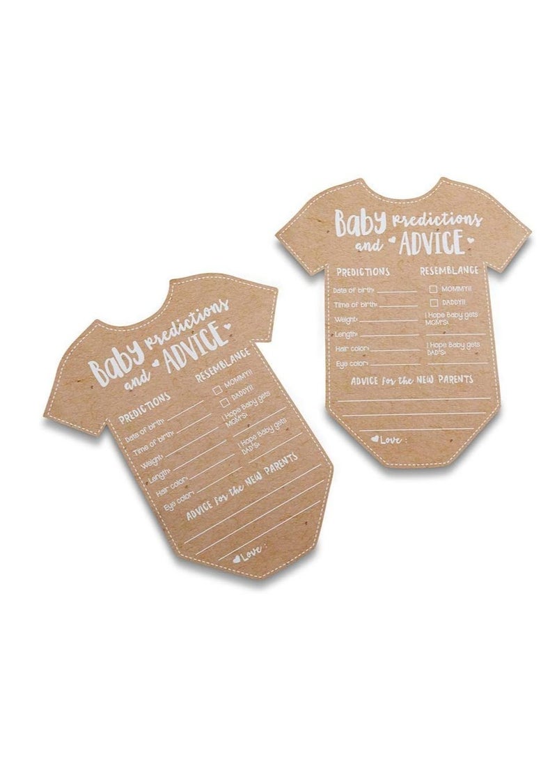 KASTWAVE Baby Prediction Cards For Baby Shower/Advice Cards/Baby Shower Decorations, Set of 50, One Size, Kraft  - Image 1