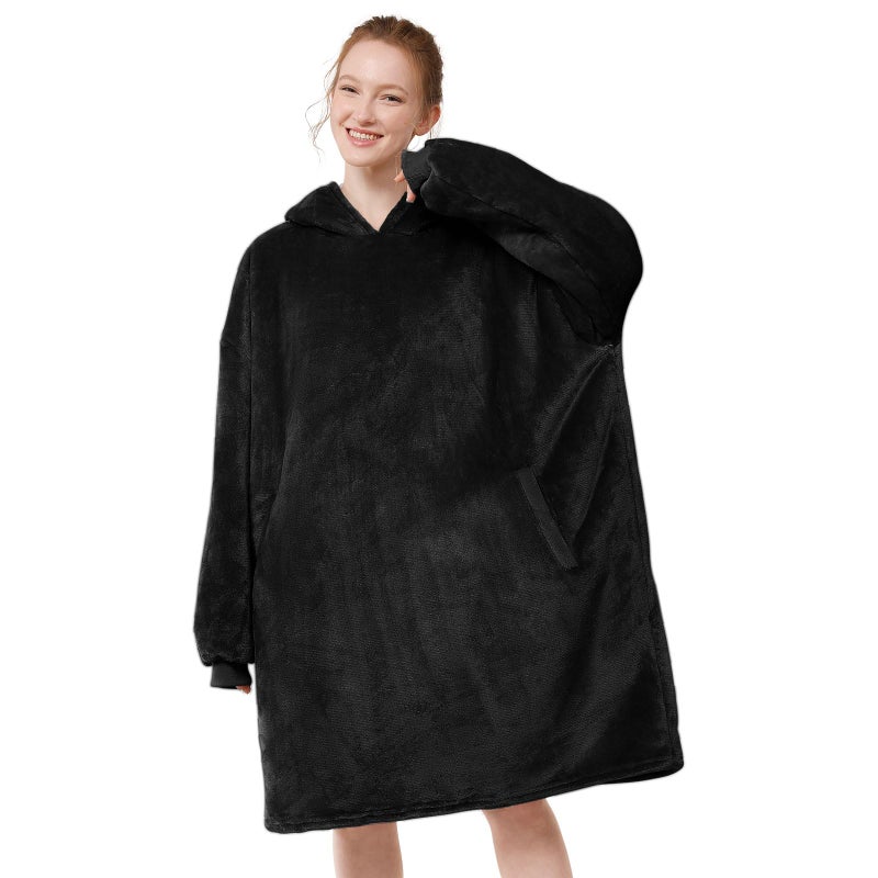 LetsFunny Blanket Hoodie,Oversized Wearable Sherpa Fleece Blanket Sweatshirt,Super Soft Warm Cozy with Giant Pocket,Gifts for Women Men Adults Teenagers Kids, One Size Fits All - Image 1