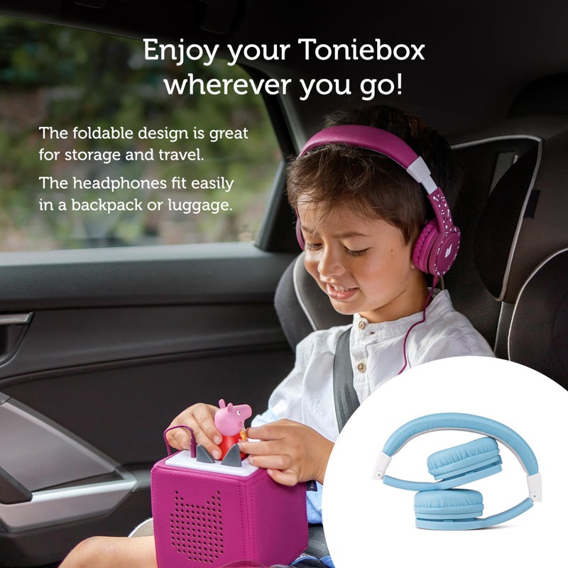 Tonies سماعات رأس قابلة للطي مع سلك للأطفال - مصممة بشكل مريح لتناسب الأذن - تعمل مع تونيبكس 1 وجميع الأجهزة التي تحتوي على مقبس 3.5 مم - أزرق فاتح - Image 5