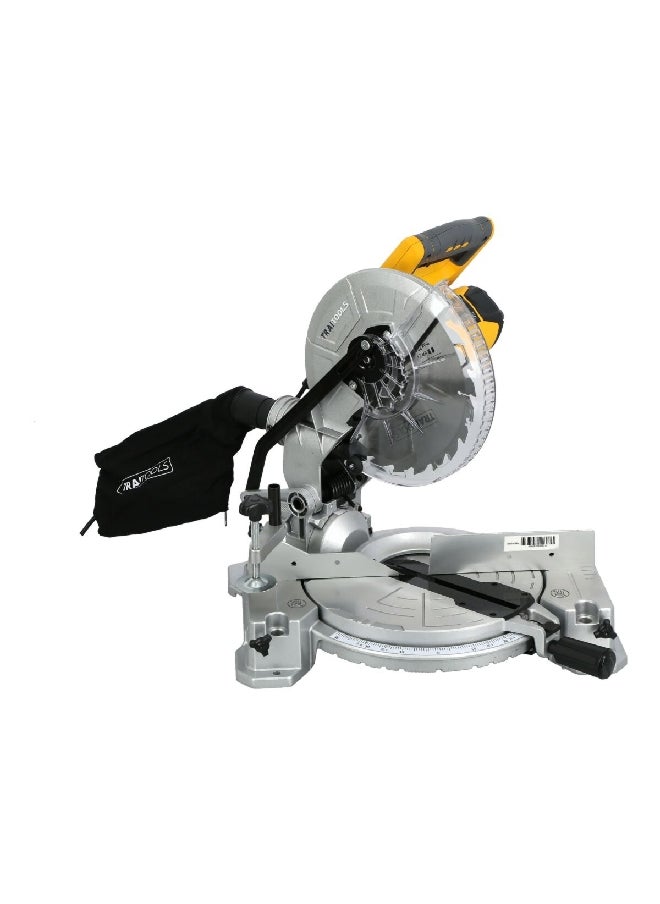 TRAITOOLS 1800W Compound Miter Saw Silver and Yellow 255 mm J1G-ZP27-255  - Image 1