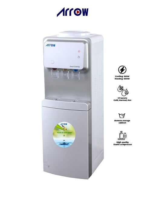 3-Tap Water Dispenser, Top Loading Design with Hot, Cold & Normal Water, Child Lock, High-Quality Hot and Cold Dispensing, Fits Standard 3 to 5 Gallon Jugs | Model Name: RO-19WDP