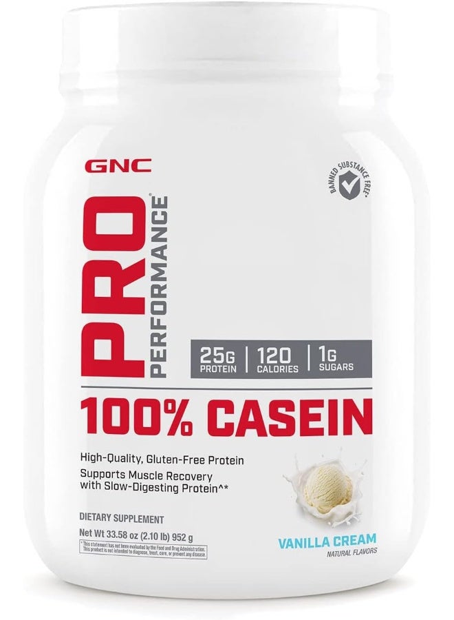 GNC Pro Performance 100% Casein Protein Powder Vanilla Cream - Image 1