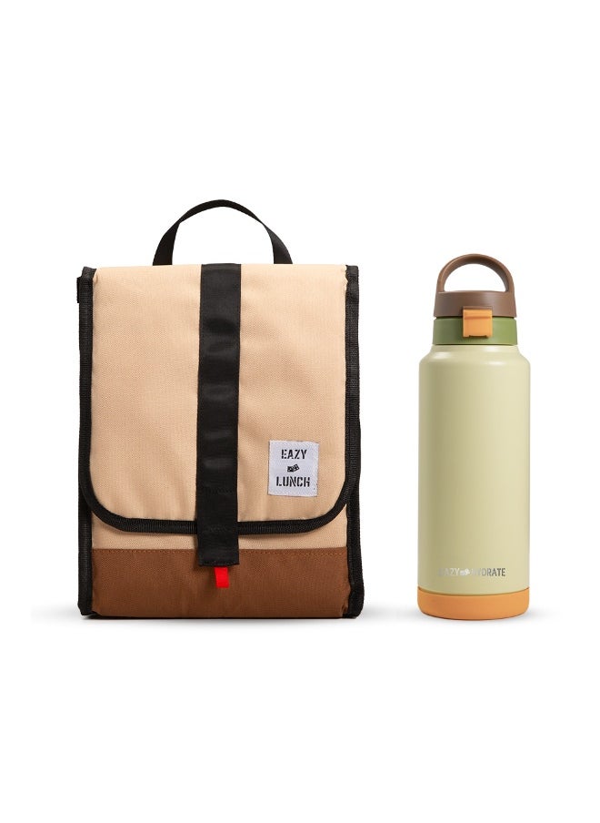 Eazy Kids Eazy Kids Vacuum Insulated Water Bottle w/ Lunch Bag - Refresh, 950ml Green  - Image 1