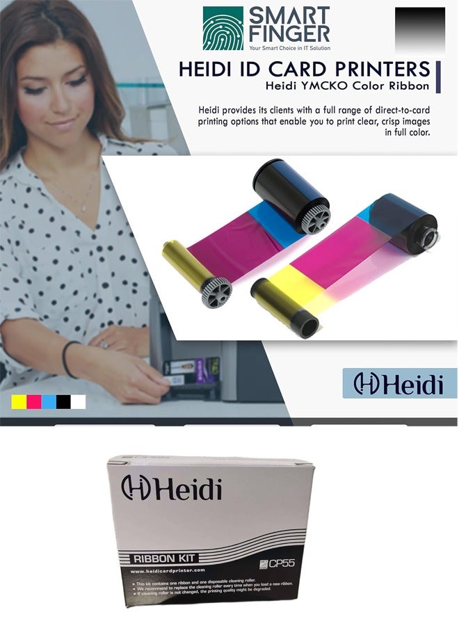 Heidi Heidi 659466 YMCKO Color Ribbon for CP55 ID Card Printer(1-Piece )  - Image 2