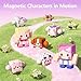 GobiDex 8PCS Magnetic Figures Playset Rotatable Animal Character Toys for Kids Toddlers Sensory Pretend Play Travel Toys Compatible with Magnet Blocks - Image 4