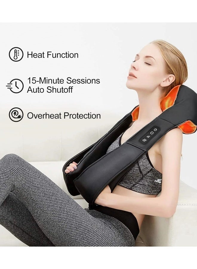 تاختيلا Massager, Portable Electric Neck and Back Massager with Heat, Deep Tissue 3D Kneading Pillow for Muscle Pain Relief, مثالية هدية يوم الأب, Not Cordless - Image 3