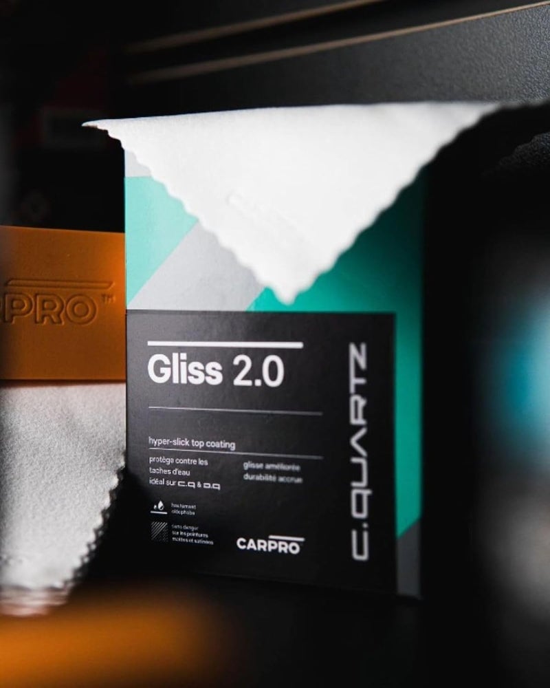 CarPro Gliss 2.0 - Ceramic Coating for Cars - Hydrophobic Topcoat – Extreme Slickness & Water Spot Protection w/Microfiber Applicators - Repels Oil, Dirt & Grime Making Car Easy to Clean - 50ml Kit - Image 5