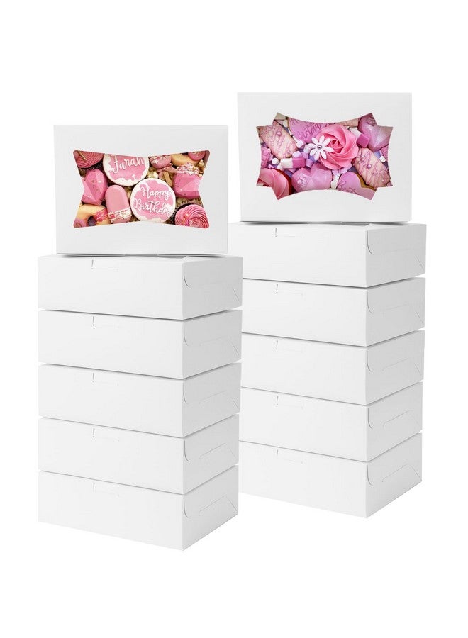 TOMNK 50pcs Cookie Boxes with Window, 8x6x2.5 Inches 2 Style Window Bakery Boxes for Treats, Father's Day, Chocolate Covered Strawberries, Muffins, Donuts - Image 1