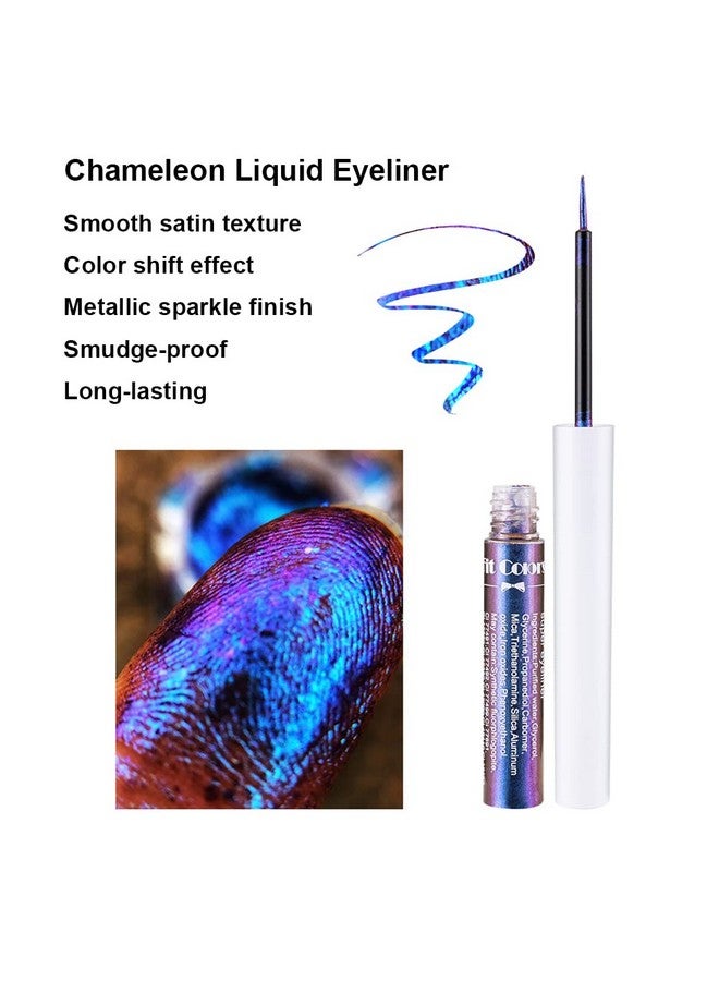 Mysense Chameleon Liquid Glitter Eyeliner, Metallic Satin Eyeliner Liquid Liner Multireflective Sparkle Finish, Smudgeproof Longlasting Glitter Eye Shadow Makeup, 01 Gold  - Image 4